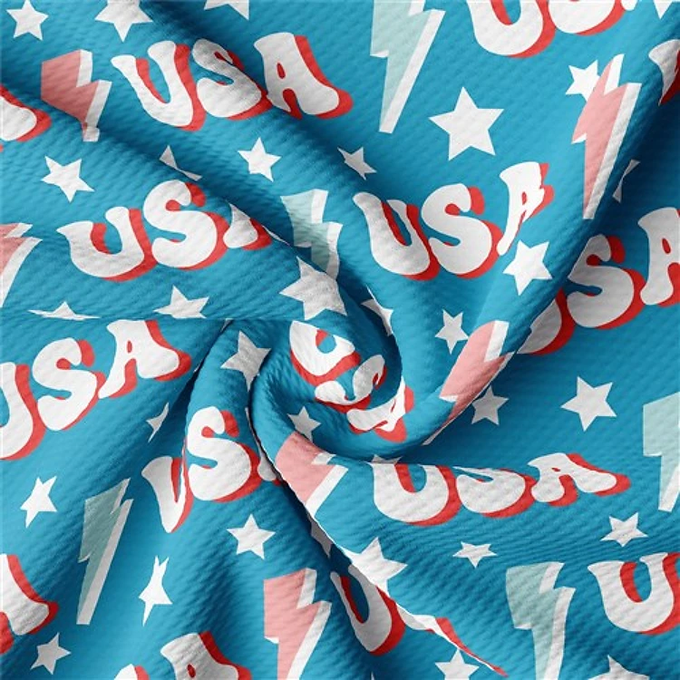 Patriotic 4th of July Printed Liverpool AA1634 & Get a Free $89.99 Embroidery Bundle