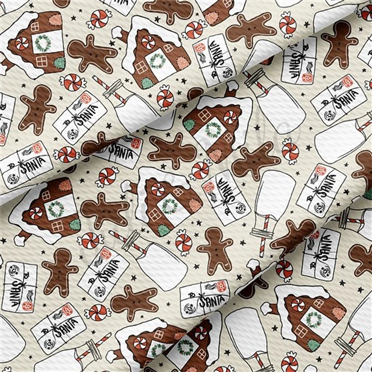 Gingerbread Christmas Liverpool Bullet Textured Stretch Solid Strip Thick Knit Jersey Fabric
