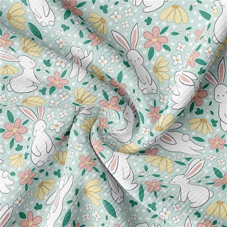 Printed Liverpool Fabric rabbit AA1891 Easter & Get a Free $89.99 Embroidery Bundle