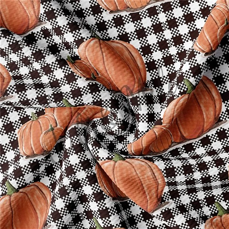 Pumpkin Printed Liverpool 4 Way Fabric pumpkin2 & Get a Free $89.99 Embroidery Bundle