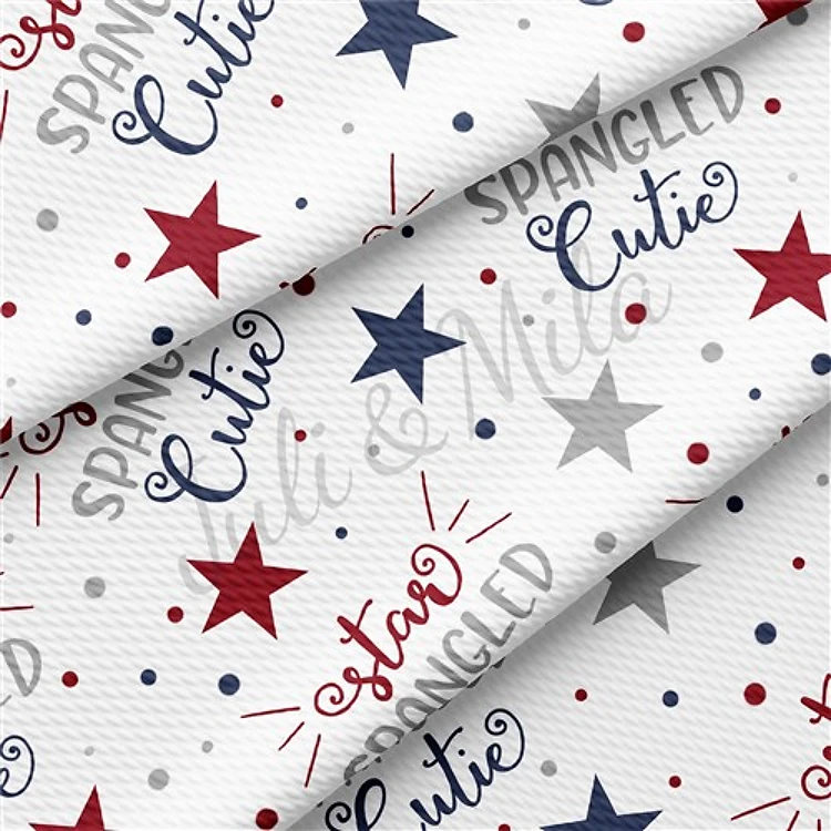 Star Spangled Cutie 4th of July Patriotic USA Liverpool Flag American Stripes PT92 & Get a Free $89.99 Embroidery Bundle