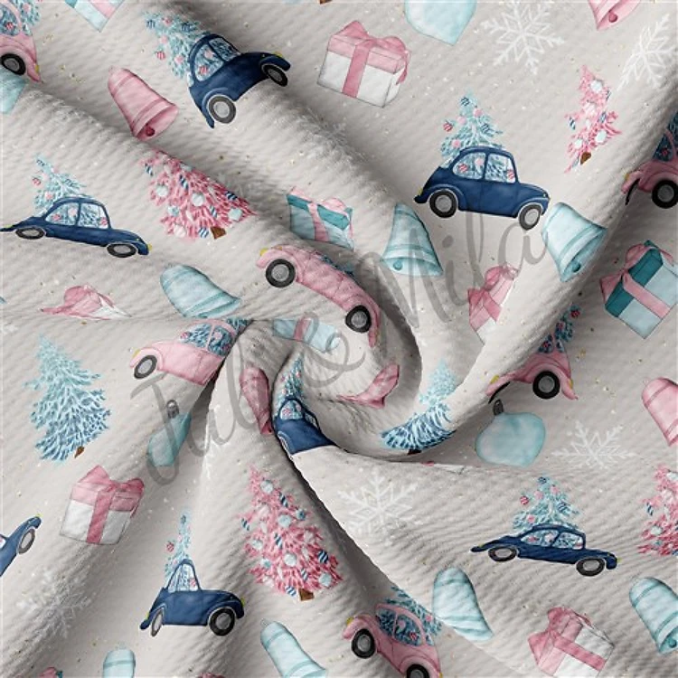 Christmas Printed Liverpool 4 Way Fabric AC12 & Get a Free $89.99 Embroidery Bundle