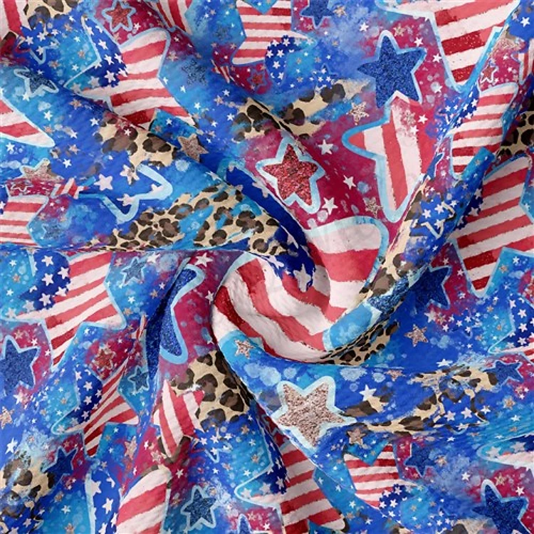 Patriotic 4th of July Printed Liverpool Fabric AA2136 & Get a Free $89.99 Embroidery Bundle