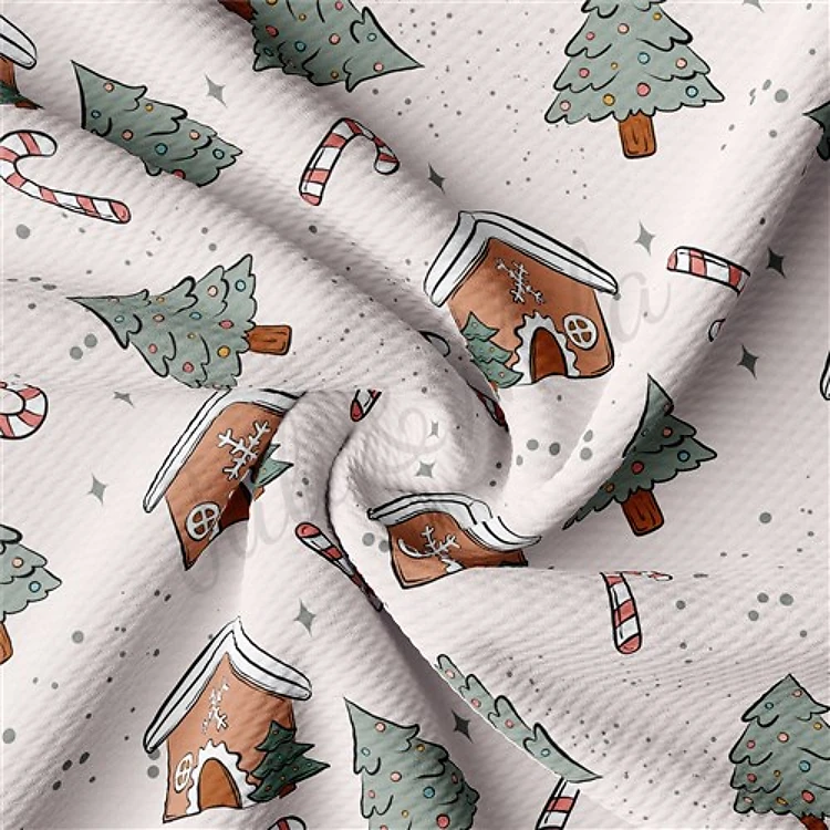 Christmas Printed Liverpool Bullet Textured Stretch Solid Strip Thick Knit Jersey Fabric
