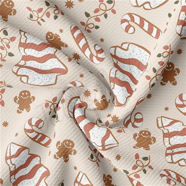 Christmas Christmas Cakes Liverpool Bullet Textured Stretch Solid Strip Thick Knit Jersey Fabric