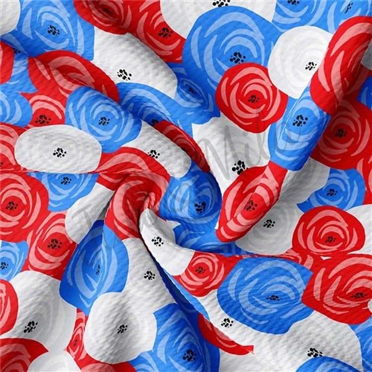 Patriotic 4th of July PT40 Liverpool Bullet Textured Stretch Solid Strip Thick Knit Jersey Fabric