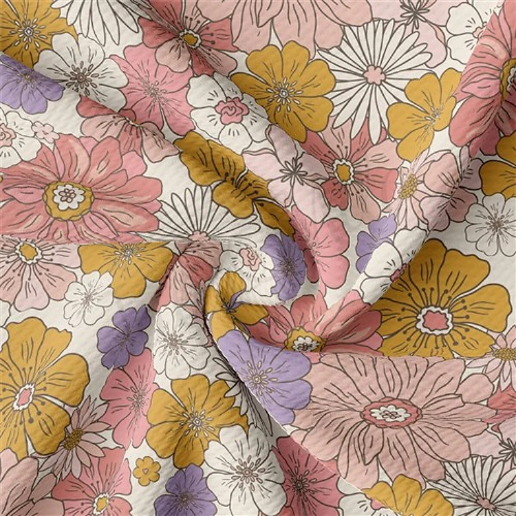Floral Printed Liverpool Fabric AA2196 & Get a Free $89.99 Embroidery Bundle
