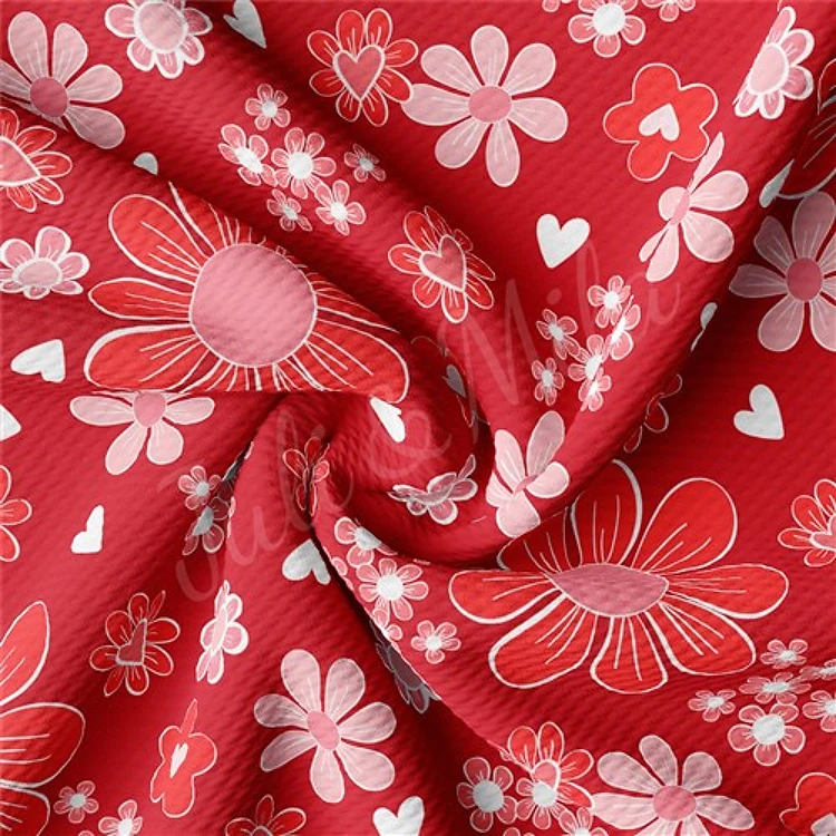 Valentine's Day Printed Liverpool Bullet Textured Stretch Solid Strip Thick Knit Jersey Fabric