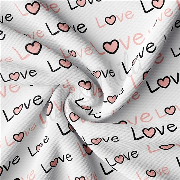 Valentine's Day Printed Liverpool Bullet Textured Stretch Solid Strip Thick Knit Jersey Fabric