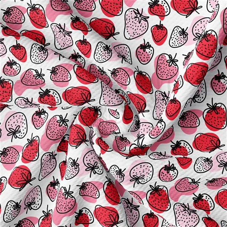 Strawberry Liverpool Bullet Textured Stretch Solid Strip Thick Knit Jersey Fabric