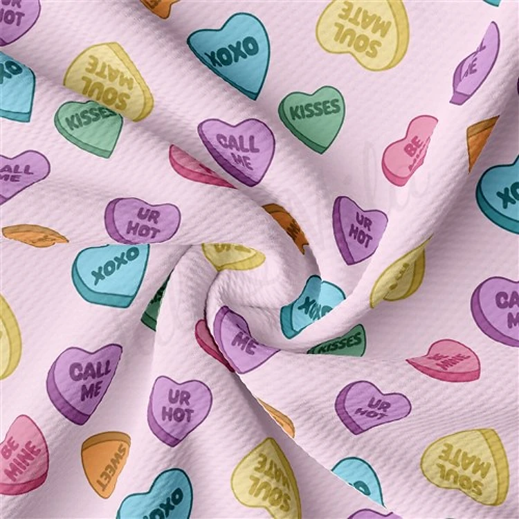 Valentine's Day Hearts Liverpool Bullet Textured Stretch Solid Strip Thick Knit Jersey Fabric