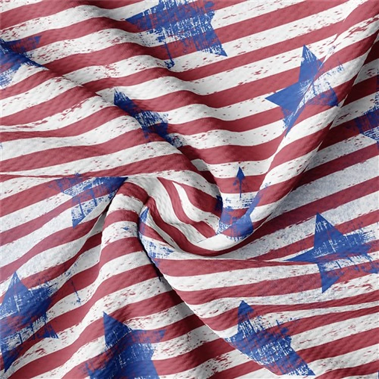 Patriotic 4th of July Printed Liverpool AA1625 & Get a Free $89.99 Embroidery Bundle