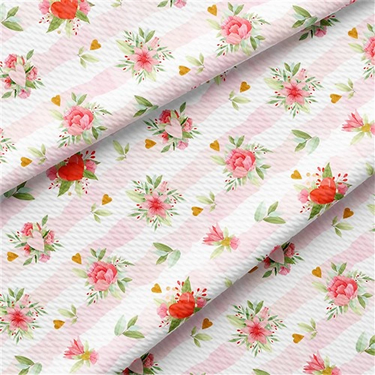 Printed Liverpool 4 Way Fabric Valentines day(V8) & Get a Free $89.99 Embroidery Bundle