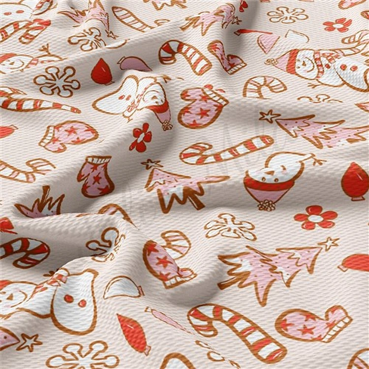 Christmas Christmas Liverpool Bullet Textured Stretch Solid Strip Thick Knit Jersey Fabric