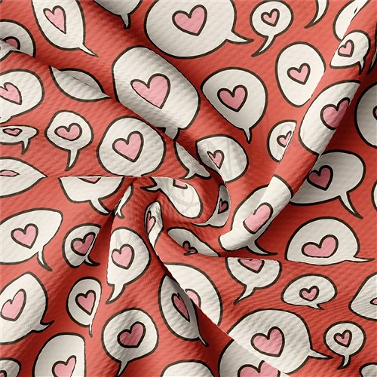 Valentine's Day Printed Liverpool Bullet Textured Stretch Solid Strip Thick Knit Jersey Fabric