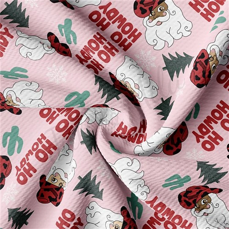 Christmas Printed Liverpool Bullet Textured Stretch Solid Strip Thick Knit Jersey Fabric