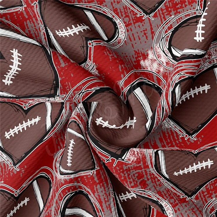 Football Printed Liverpool Bullet Textured Stretch Solid Strip Thick Knit Jersey Fabric