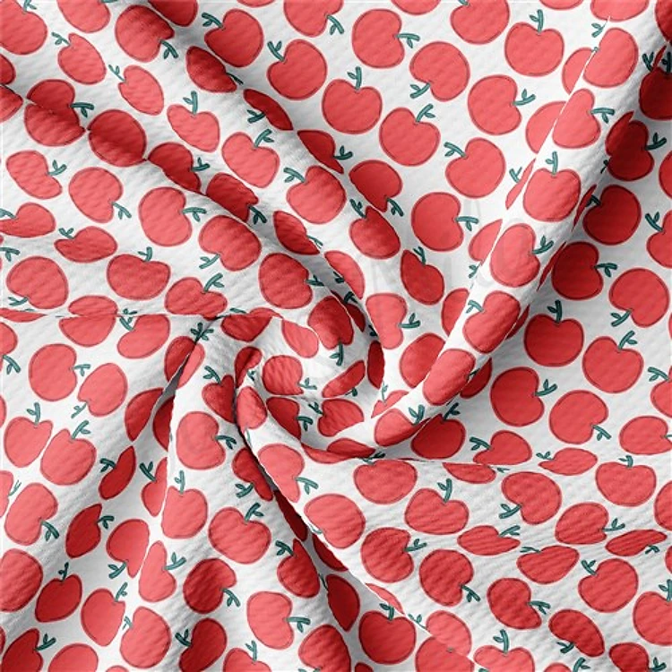 Back to School Printed Liverpool Bullet Textured Stretch Solid Strip Thick Knit Jersey Fabric