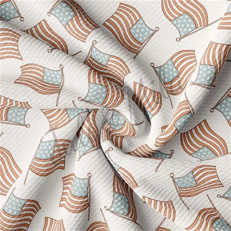 Patriotic 4th of July Printed Liverpool Fabric AA294 & Get a Free $89.99 Embroidery Bundle