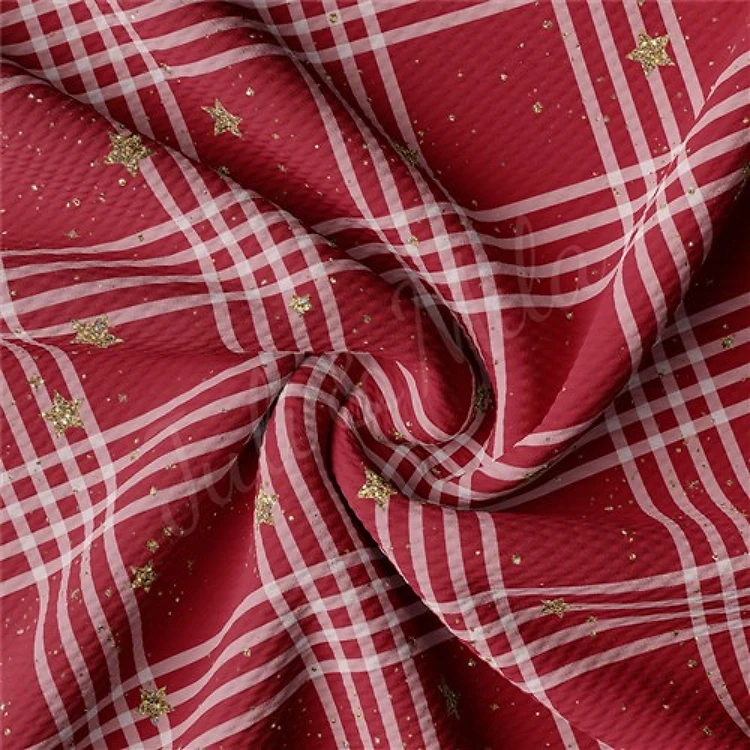 Christmas Liverpool Bullet Textured Stretch Solid Strip Thick Knit Jersey Fabric