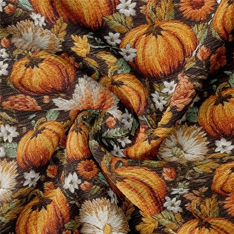 Autumn Fall Halloween Printed Liverpool Fabric AA1820 & Get a Free $89.99 Embroidery Bundle