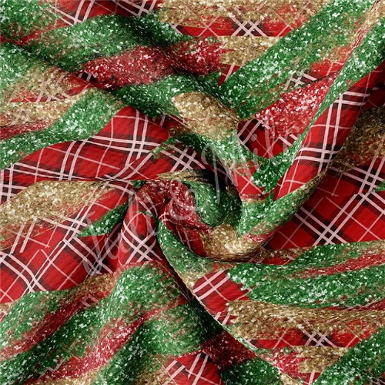 Christmas Liverpool Bullet Textured Stretch Solid Strip Thick Knit Jersey Fabric
