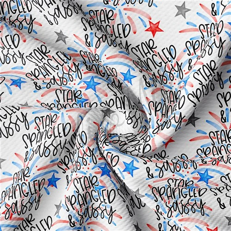 Patriotic 4th of July PT47 Liverpool Bullet Textured Stretch Solid Strip Thick Knit Jersey Fabric