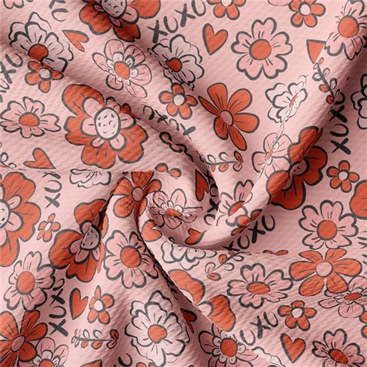 Valentine's Day Printed Liverpool Bullet Textured Stretch Solid Strip Thick Knit Jersey Fabric