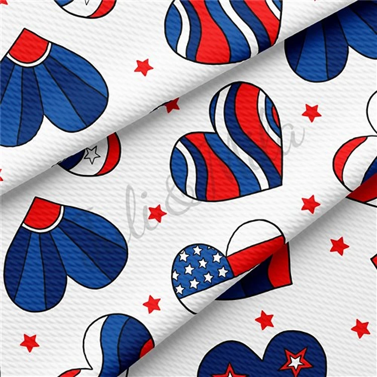 Patriotic 4th of July Printed Liverpool Stretch USA Flag (PT & Get a Free $89.99 Embroidery Bundle