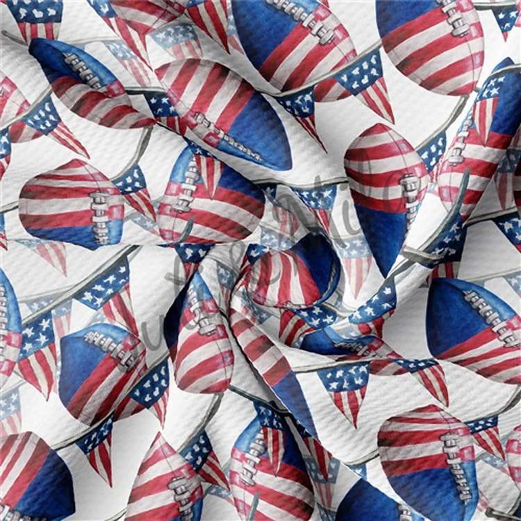 Patriotic 4th of July Printed Liverpool USA Flag (PT & Get a Free $89.99 Embroidery Bundle
