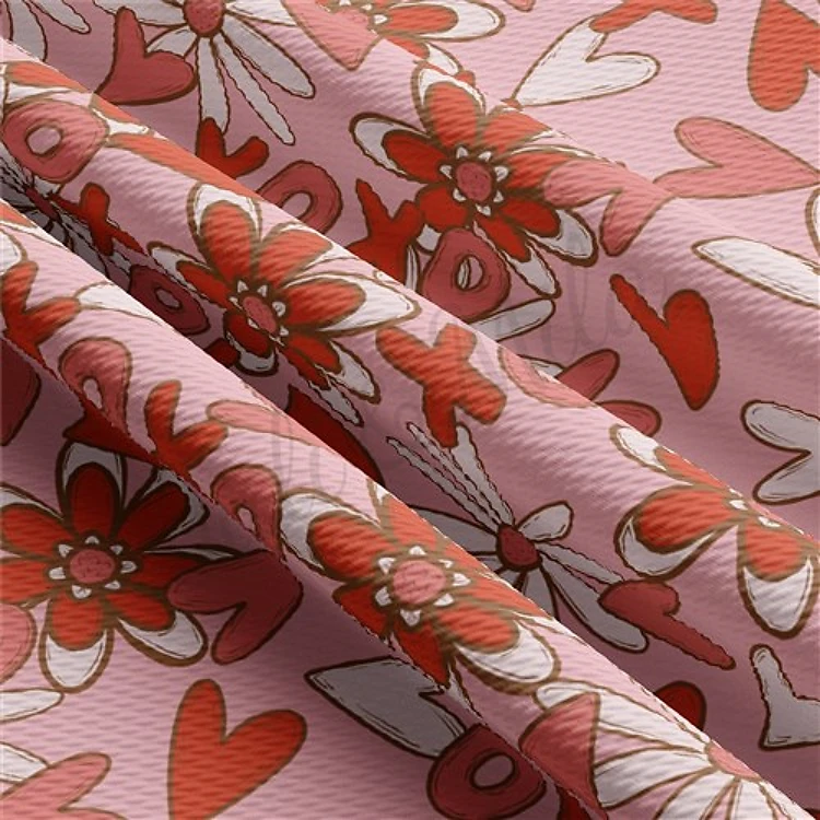 Valentine's Day Printed Liverpool Bullet Textured Stretch Solid Strip Thick Knit Jersey Fabric