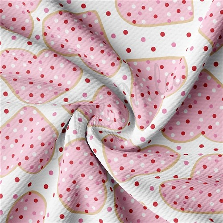 Valentine's Day Printed Liverpool Bullet Textured Stretch Solid Strip Thick Knit Jersey Fabric