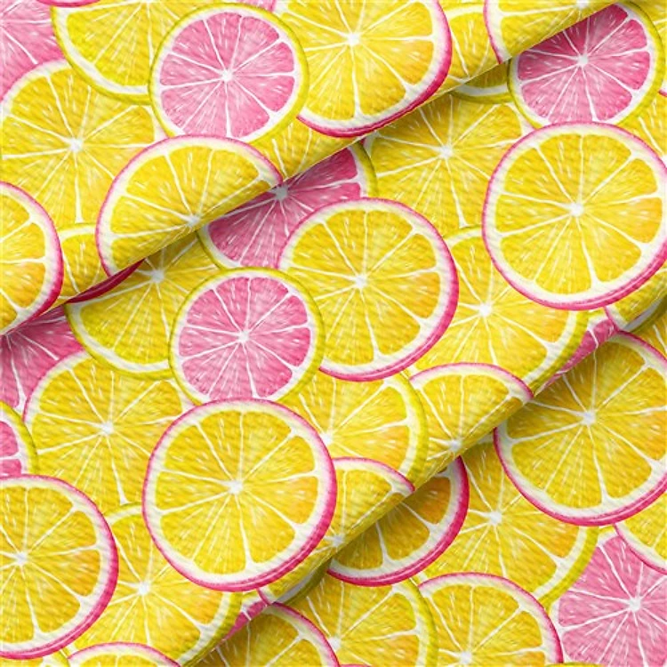 Lemon Printed Liverpool Fabric (Lemon5) & Get a Free $89.99 Embroidery Bundle