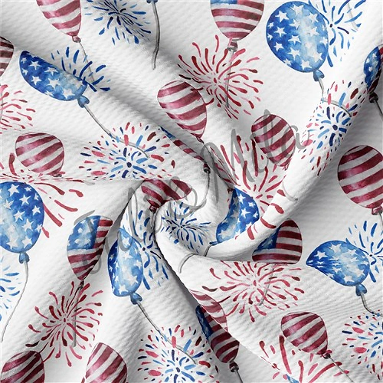 Patriotic 4th of July Printed Liverpool USA Flag (PT & Get a Free $89.99 Embroidery Bundle