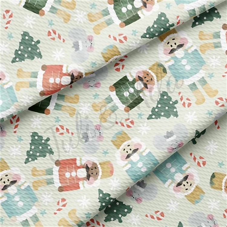 Nutcracker Christmas Liverpool Bullet Textured Stretch Solid Strip Thick Knit Jersey Fabric