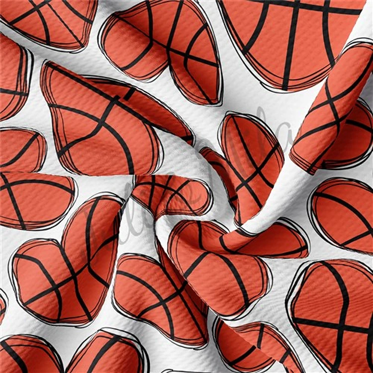Basketball Hearts Printed Liverpool Fabric AA319 & Get a Free $89.99 Embroidery Bundle