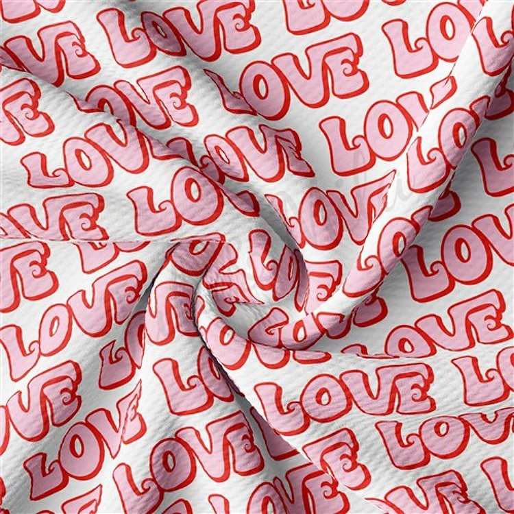 Valentine's Day Printed Liverpool Bullet Textured Stretch Solid Strip Thick Knit Jersey Fabric