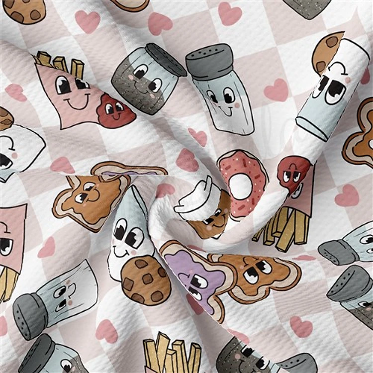 Valentine's Day Hearts Liverpool Bullet Textured Stretch Solid Strip Thick Knit Jersey Fabric