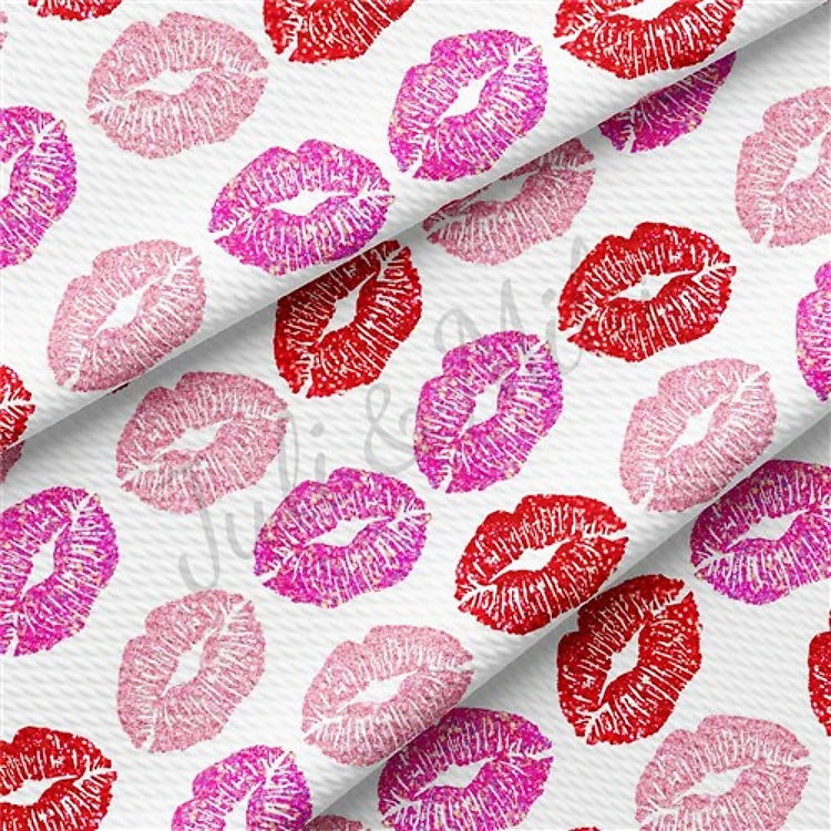 Valentine's Day Printed Liverpool Bullet Textured Stretch Solid Strip Thick Knit Jersey Fabric
