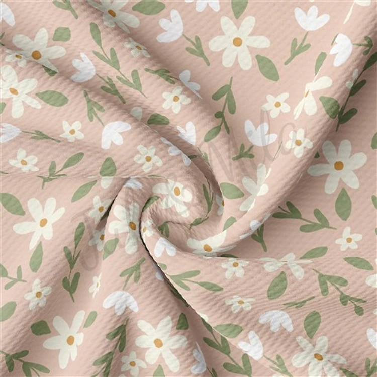 Floral Printed Liverpool Bullet Textured Stretch Solid Strip Thick Knit Jersey Fabric