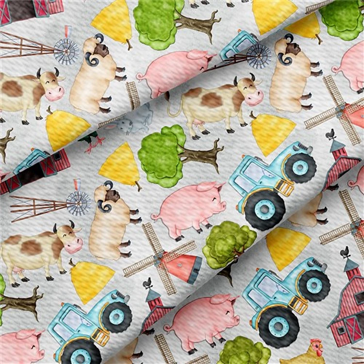 Farm Printed Liverpool Fabric Animals & Get a Free $89.99 Embroidery Bundle