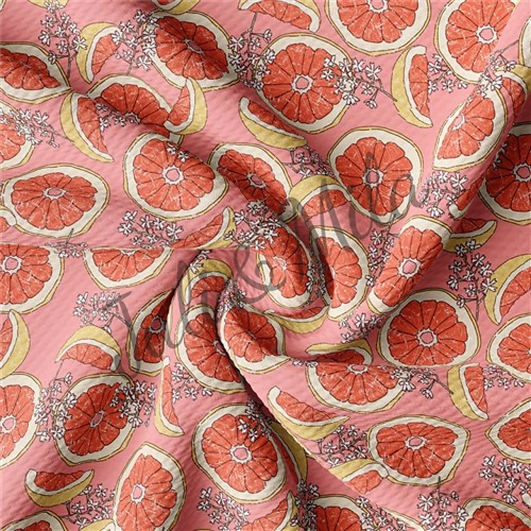 Orange Printed Liverpool 4 Way Fabric orange3 & Get a Free $89.99 Embroidery Bundle