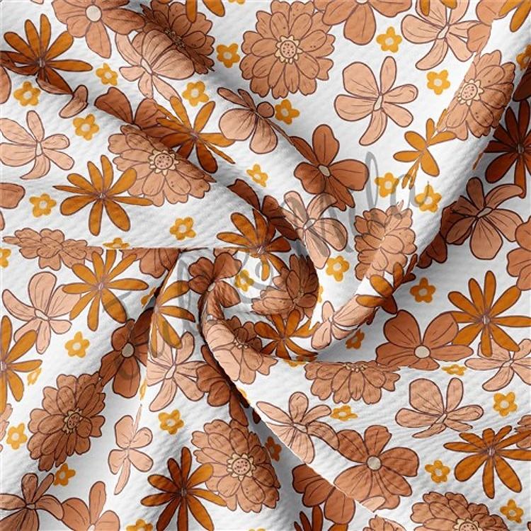 Floral Printed Liverpool 4 Way Fabric AA261 & Get a Free $89.99 Embroidery Bundle