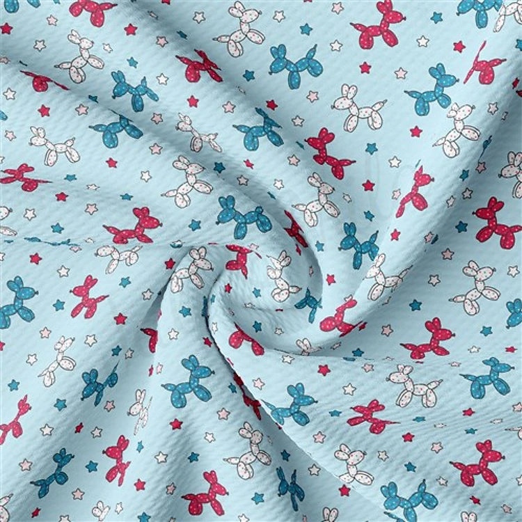 Patriotic 4th of July Liverpool Bullet Textured Stretch Solid Strip Thick Knit Jersey Fabric