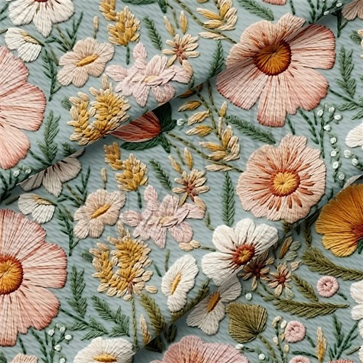 Embroidery Printed Liverpool Fabric AA1786 & Get a Free $89.99 Embroidery Bundle
