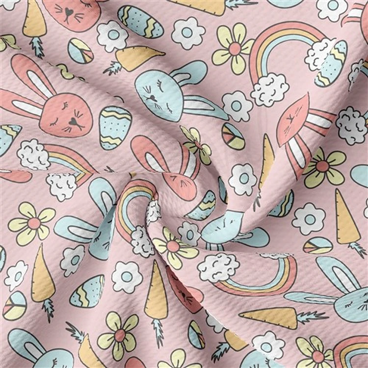 Easter Liverpool Bullet Textured Stretch Solid Strip Thick Knit Jersey Fabric