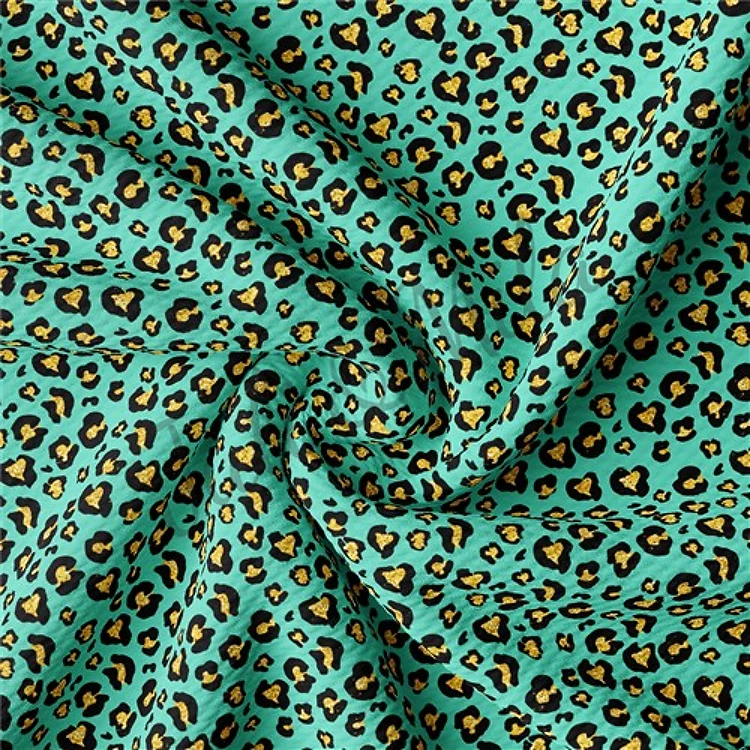 Cheetah Leopard AA157 TBP102 Liverpool Bullet Textured Stretch Solid Strip Thick Knit Jersey Fabric