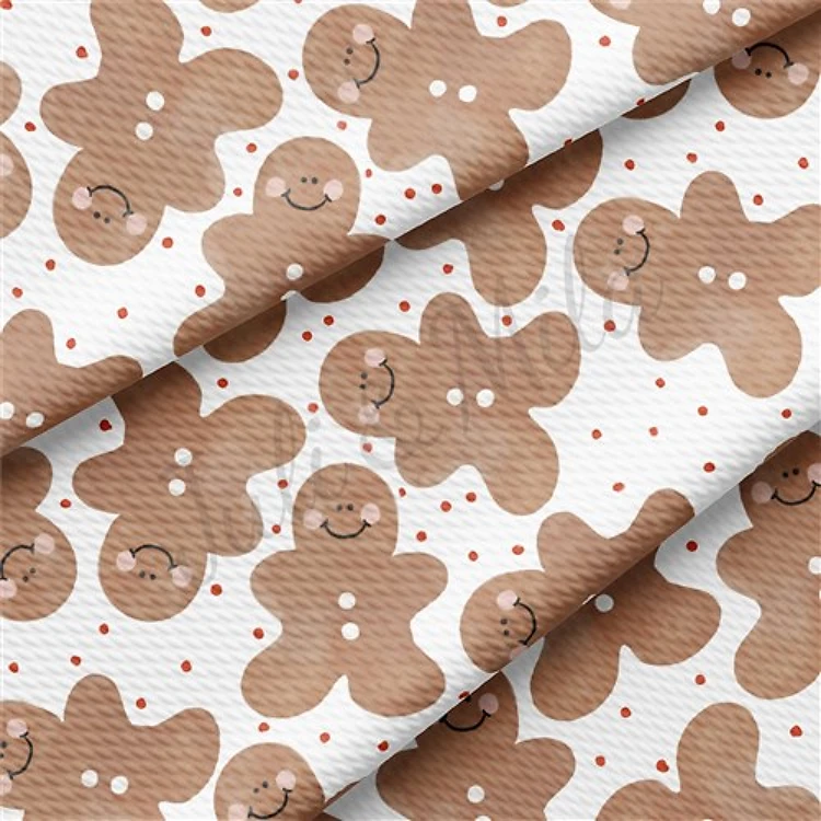 Gingerbread Christmas Liverpool Bullet Textured Stretch Solid Strip Thick Knit Jersey Fabric