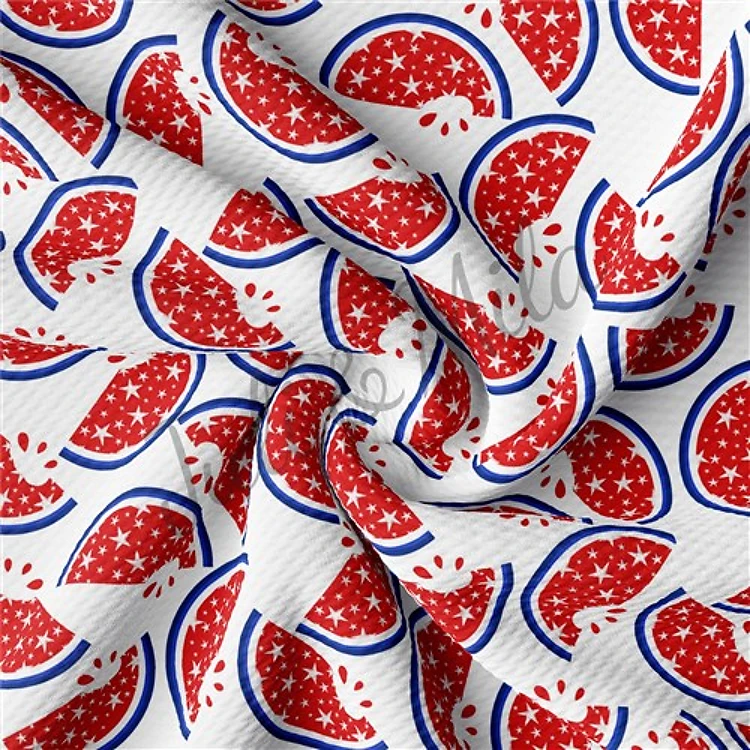 Patriotic 4th of July Printed Liverpool (PT34) TBP102 & Get a Free $89.99 Embroidery Bundle