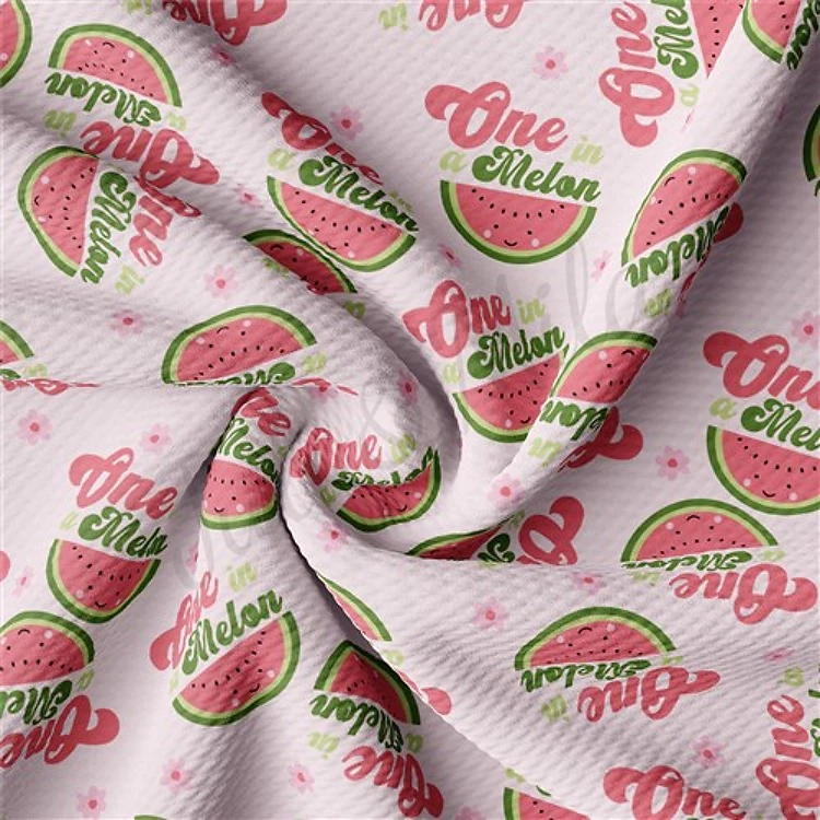 One in a Melon Printed Liverpool 4 Way Fabric AA1517 & Get a Free $89.99 Embroidery Bundle
